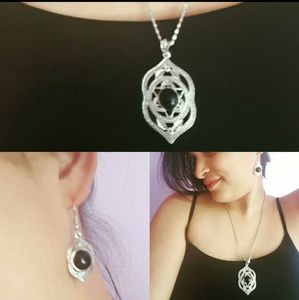 Black Necklace Earring Set